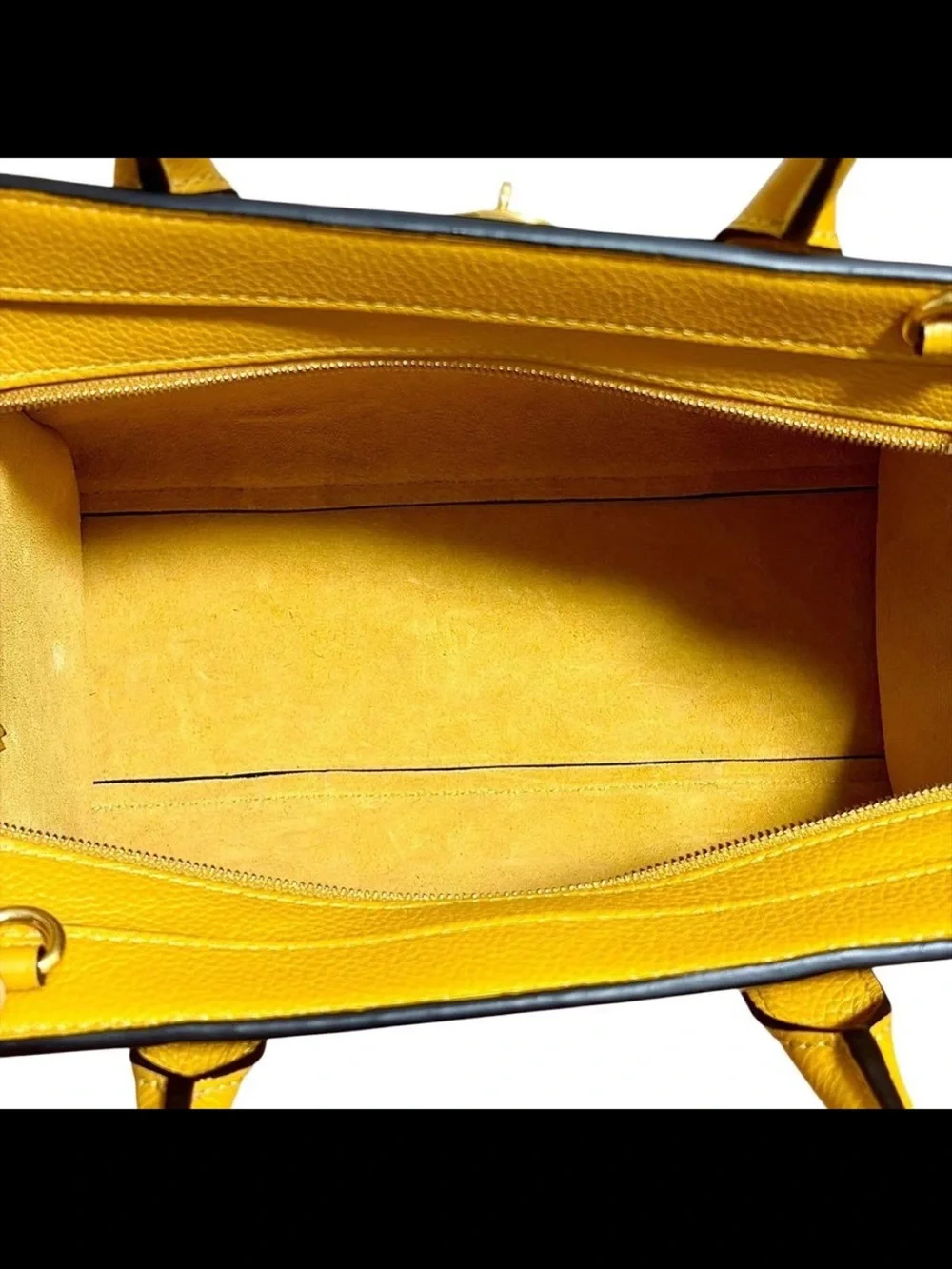 Mulberry Yellow Leather Satchel with Belt-Style Front